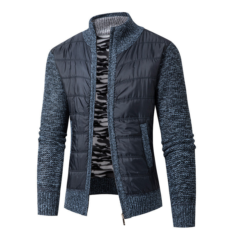 Herren modische Übergangsjacke mit modernem Stehkragen und strukturiertem Design Echoarchiv