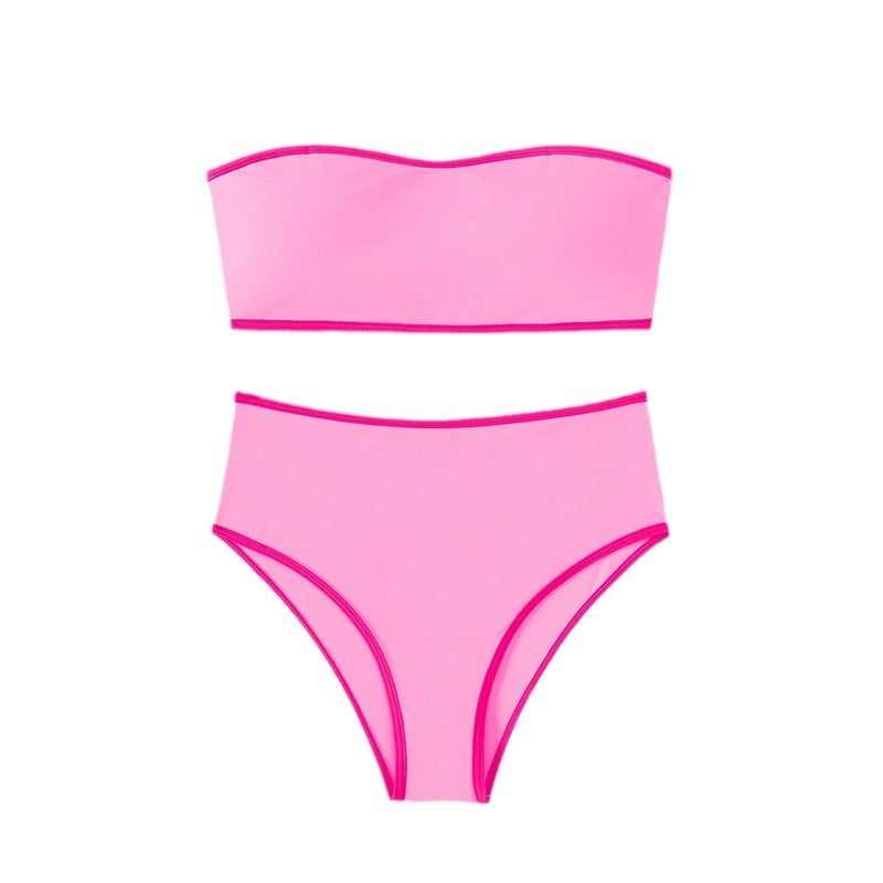 Damen Bandeau-Bikini mit hohem Bund und eleganten Akzenten Echo Archiv