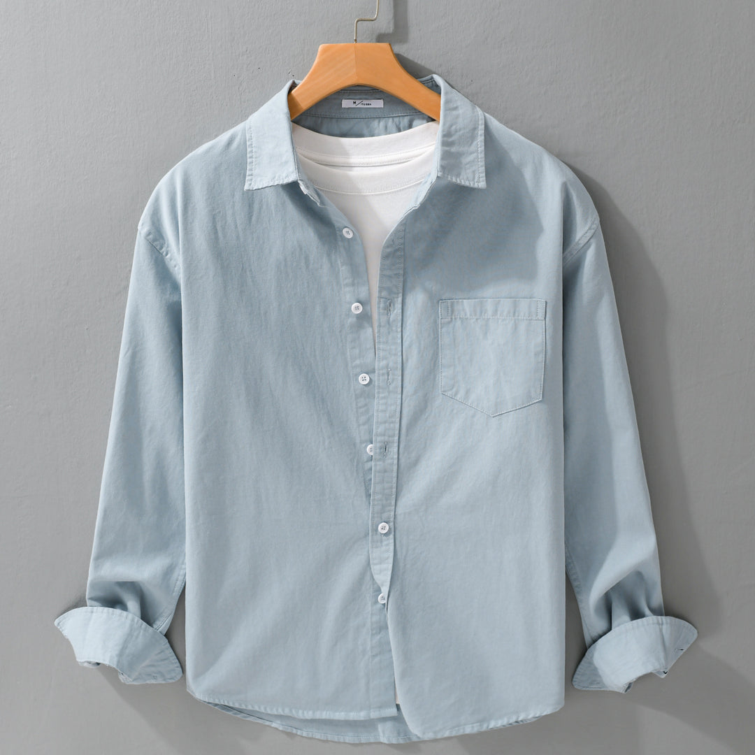 Herren Lässiges Layering-Hemd im Overshirt-Stil mit weichem Baumwollgriff und Brusttasche Echoarchiv