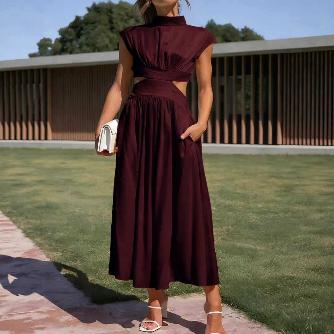 Damen Maxikleid mit elegantem Wickeldesign und raffiniertem Cut-Out Echo Archiv