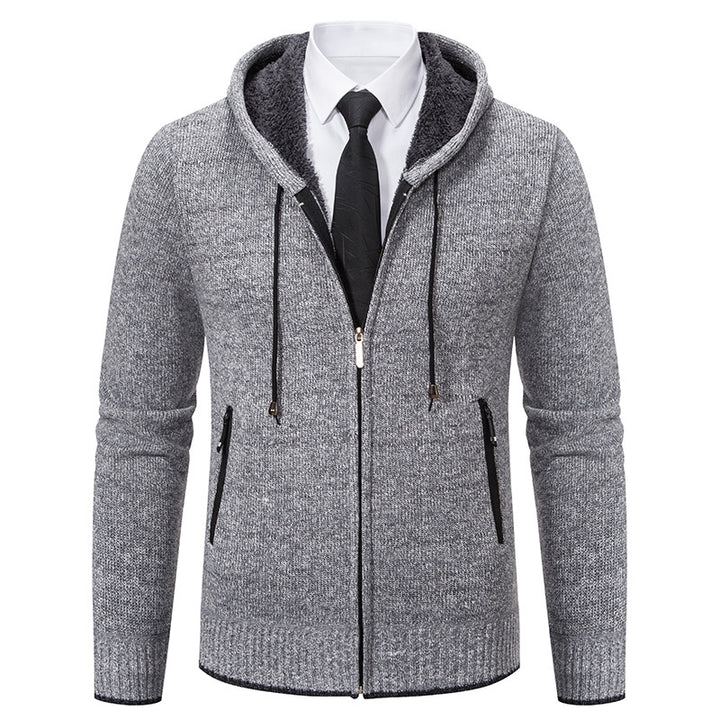 Herren Strickjacke mit Kapuze und weichem Innenfutter Echoarchiv