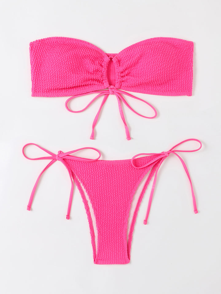 Damen Bandeau-Bikini-Set mit Klettverschluss und verstellbaren Bindebändern Echo Archiv