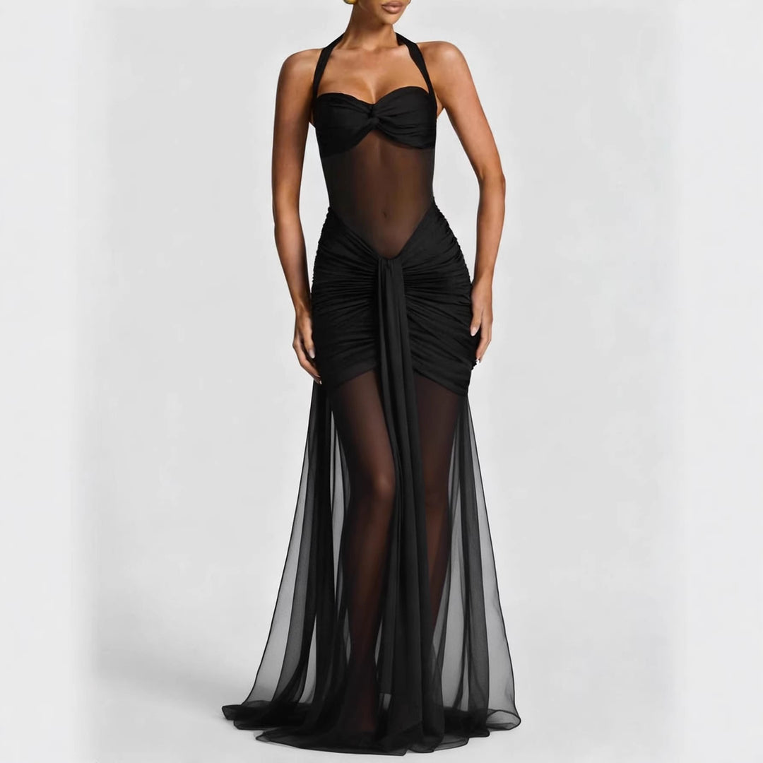 Damen elegantes Kleid im Bodycon-Stil mit raffiniertem Mesh-Einsatz Echo Archiv