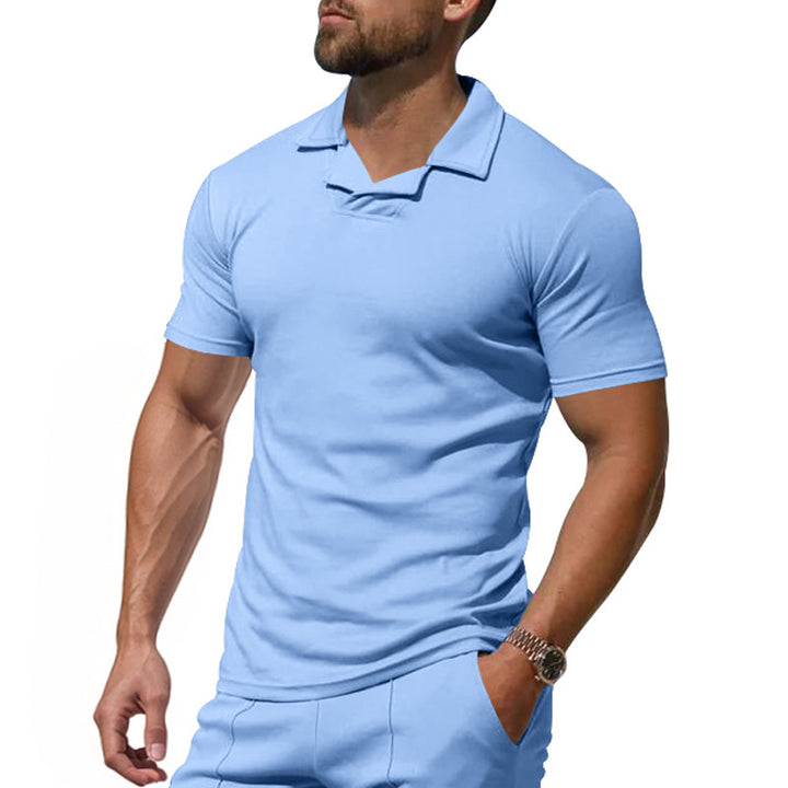 Herren Kurzarm Polo-Shirt mit modernem Stehkragen und atmungsaktivem Material Echoarchiv