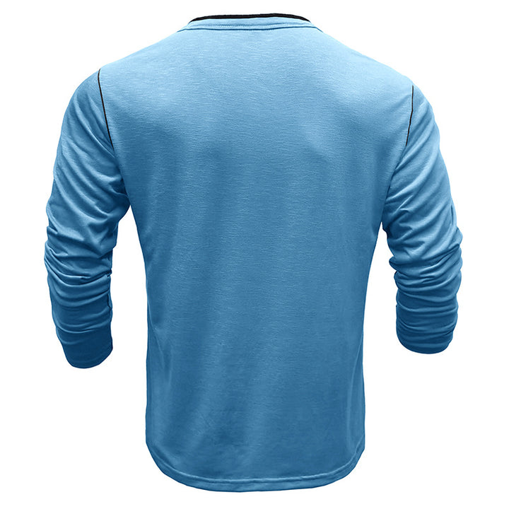 Herren Langarmhemd mit klassischem Henley-Ausschnitt Echoarchiv