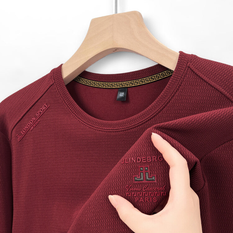 Herren modisches Langarmshirt mit strukturiertem Gewebe Echoarchiv