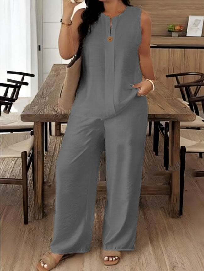 Damen Elegantes und luftiges Ensemble mit Knopfdetail Echo Archiv