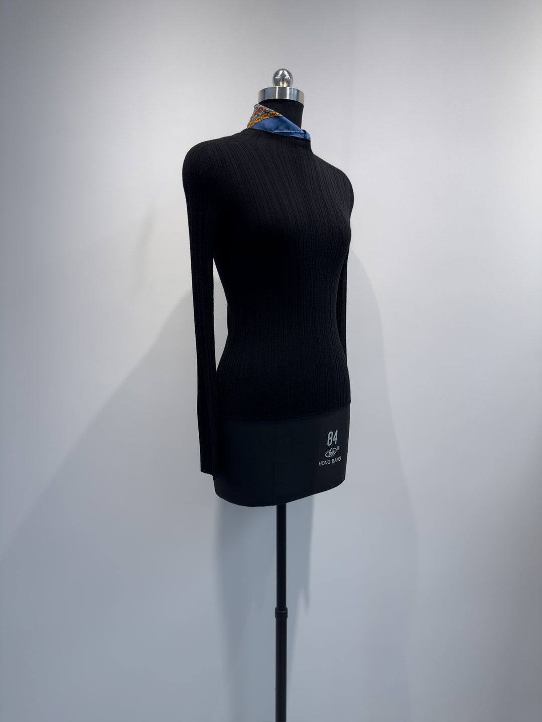 Damen stilvoll gerippter Stehkragenpullover Echoarchiv