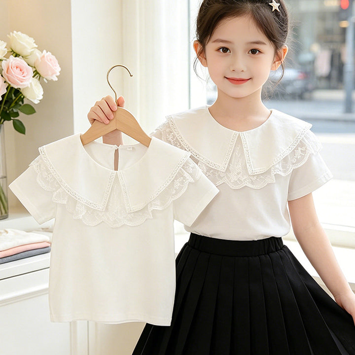 Damen elegante Bluse mit Spitzenkragen Echo Archiv
