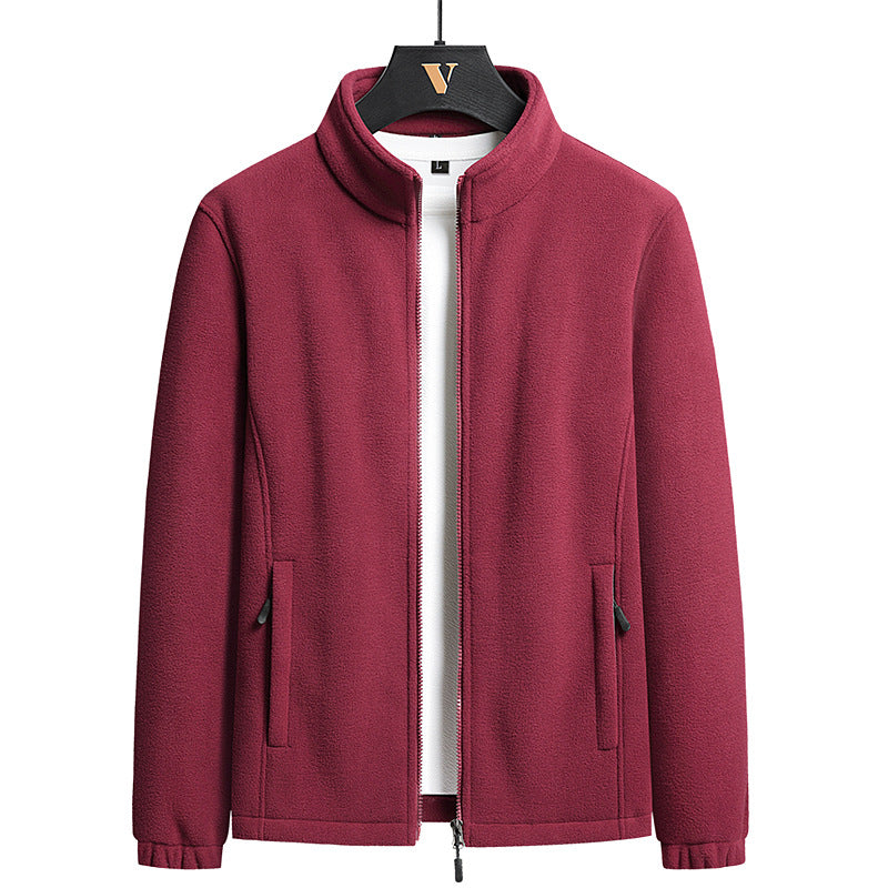Herren Fleecejacke mit hohem Kragen und praktischen Taschen Echoarchiv