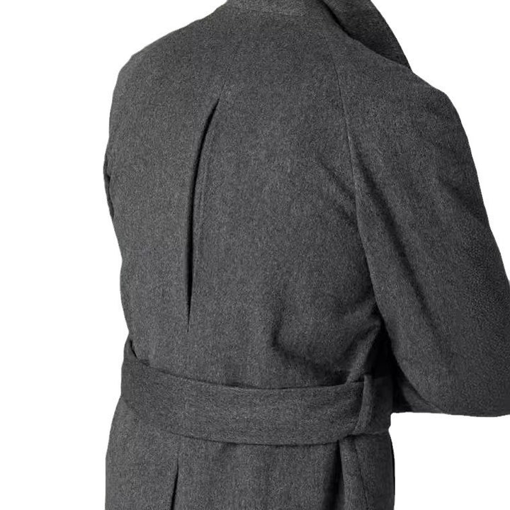 Herren eleganter Mantel mit Gürtel und klassischem Revers Echoarchiv