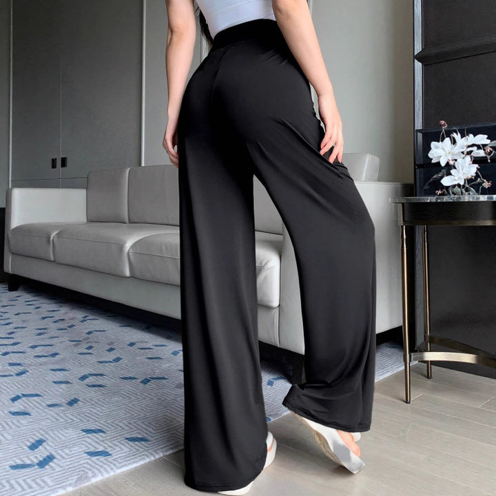 Damen Palazzohose mit hoher Taille und weitem Bein – Avérine