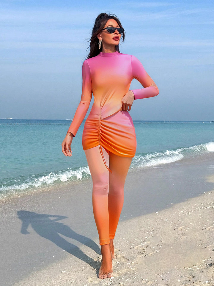Damen sportlicher Badeanzug mit asymmetrischem Rock Echo Archiv