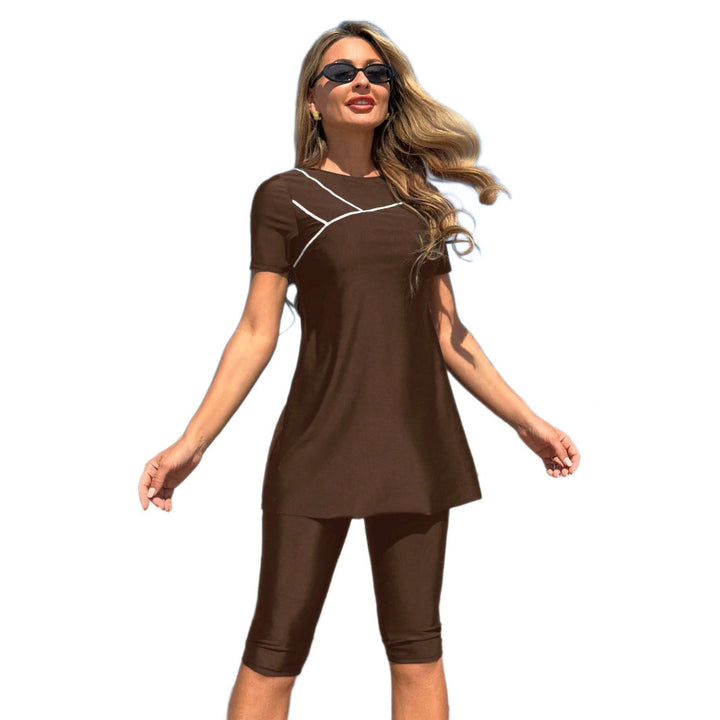 Damen Sportliches Badeset mit kurzem Oberteil und Leggings Echo Archiv
