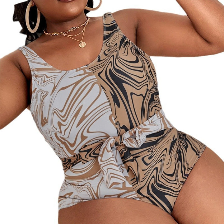 Damen Eleganter Badeanzug mit raffiniertem Wickelgürtel Echo Archiv