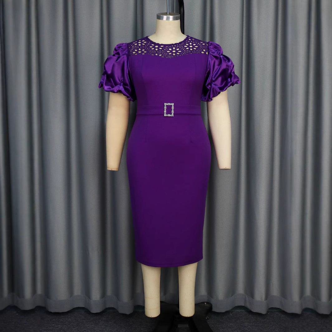 Damen Figurbetontes Cocktailkleid mit kreativem Rüschendesign und dekorativem Taillengürtel Echo Archiv