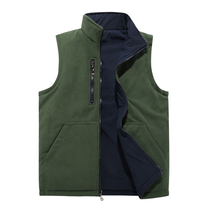 Herren Winddichte Softshell-Weste mit hochflorigem Fleece-Innenfutter, Stehkragen und verdeckten Eingrifftaschen – Marzano