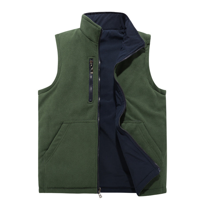 Herren Winddichte Softshell-Weste mit hochflorigem Fleece-Innenfutter, Stehkragen und verdeckten Eingrifftaschen – Marzano