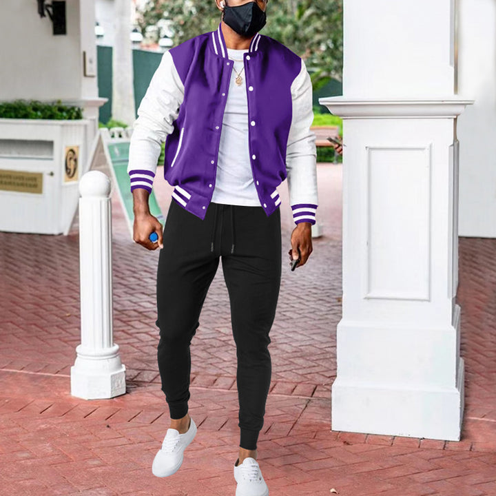 Herren trendige Collegejacke mit elastischen Bündchen und praktischen Taschen Echoarchiv