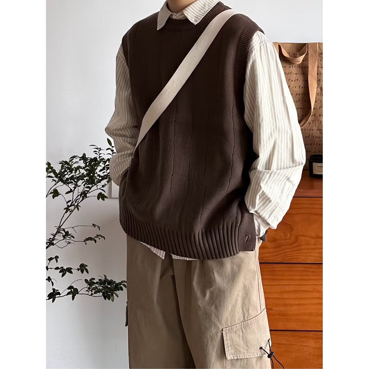 Damen Modische Strickweste mit Knopfdetails Echoarchiv
