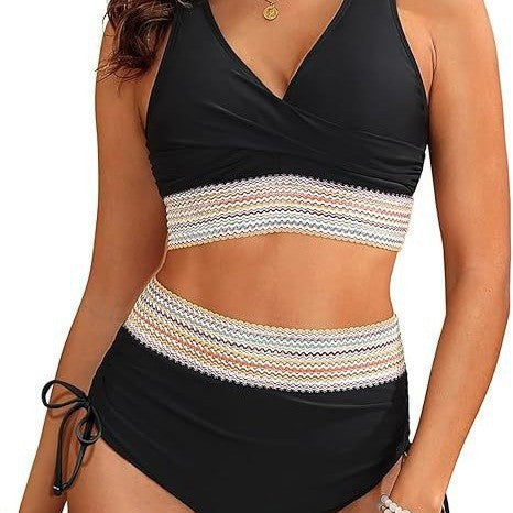 Damen Bikini-Set mit Wickeloberteil und verstellbarem Bund Echo Archiv