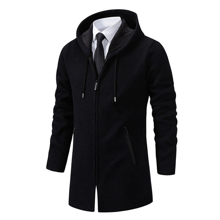 Herren urbane Kombination aus eleganter Jacke mit Kapuze und schickem Reißverschluss Echoarchiv