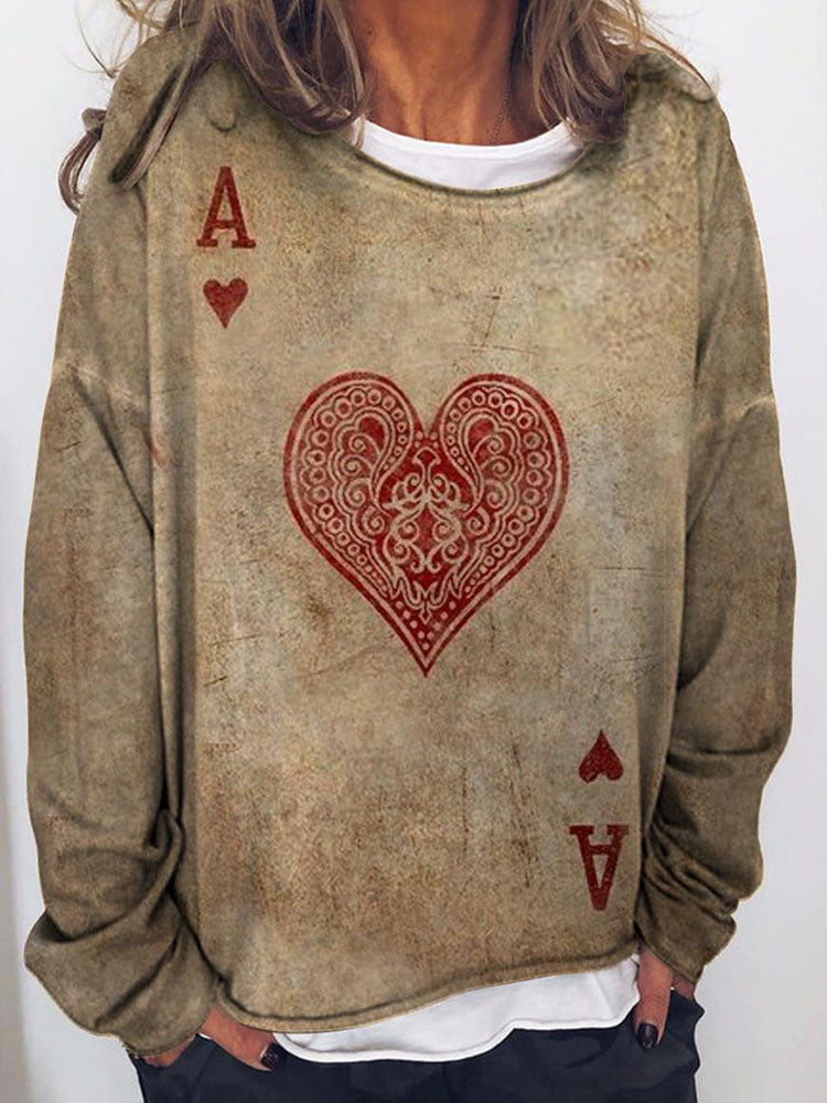 Damen Langärmeliges Oversize-Sweatshirt mit abstraktem Aquarell-Mosaikprint – Avérine