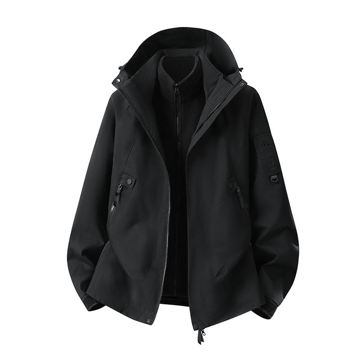 Herren Zwei-in-eins Wetterschutzjacke mit abnehmbarer Steppweste und verstellbarer Kapuze Echoarchiv