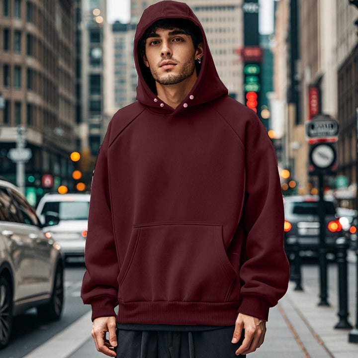 Herren nan oversized Kapuzenpullover mit Kängurutasche, Raglanärmeln und gerippten Bündchen Echo Archiv