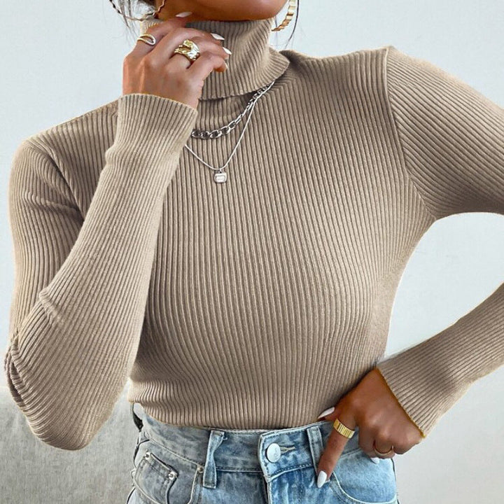 Damen Eleganter Rollkragenpullover mit feiner Rippstruktur Echoarchiv