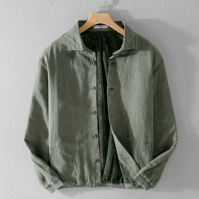 Herren Gefütterte Overshirt-Jacke aus Leinen-Mix Echoarchiv