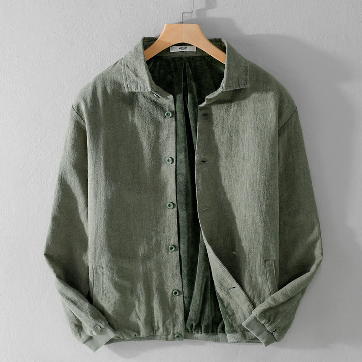 Herren Gefütterte Overshirt-Jacke aus Leinen-Mix Echoarchiv