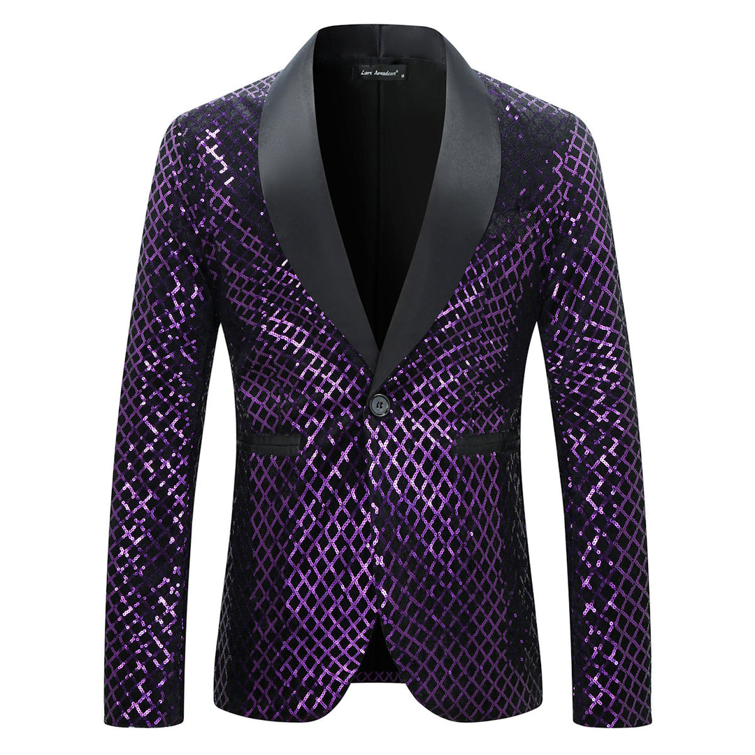 Herren Funkelnder Paillettenblazer mit elegantem Schnitt Echoarchiv