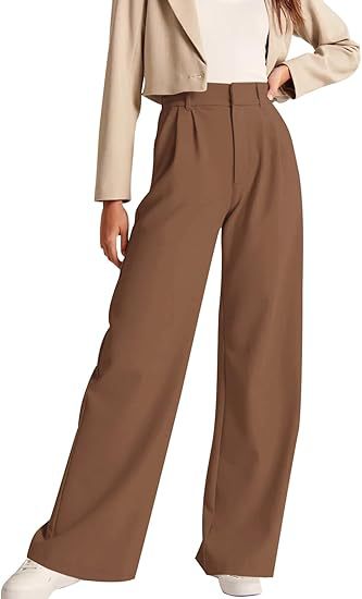 Damen weite High-Waist Hose mit Falten- und Bunddetails Echo Archiv