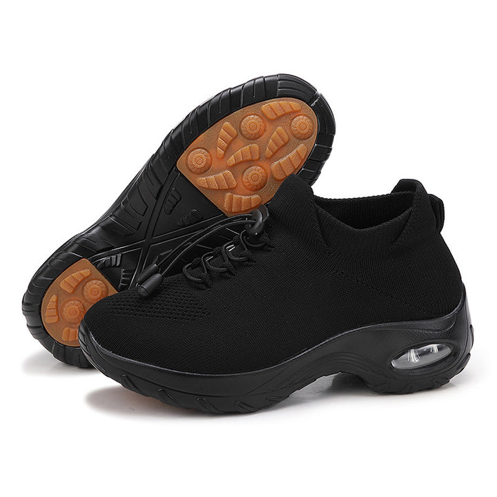 Damen nan atmungsaktive gestrickte Plateausneaker mit Luftkissenfederung und elastischem Schaft Echo Archiv