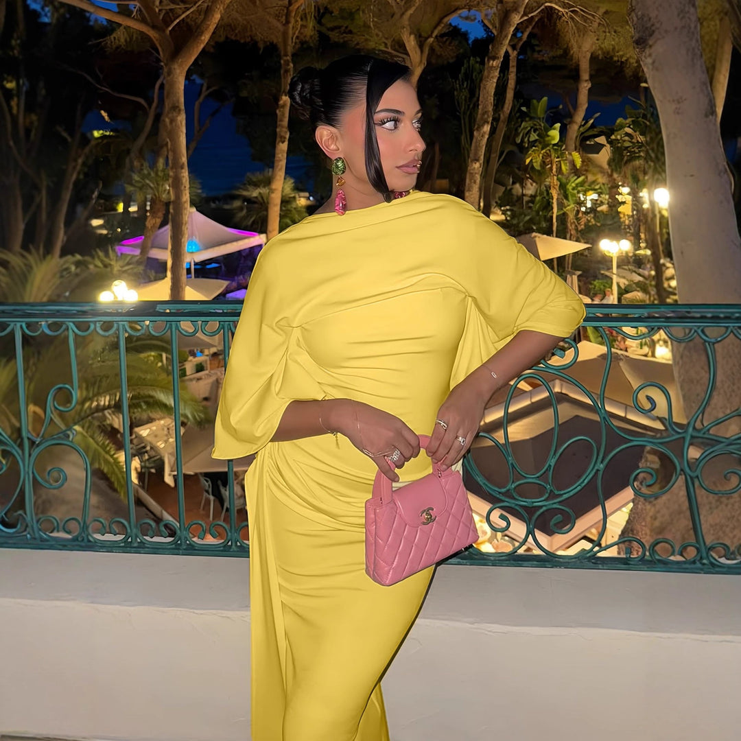 Damen Elegantes und auffälliges Maxi-Kleid mit Wickeldesign Echo Archiv