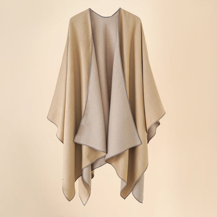 Damen Wohlfühl-Poncho Aus Weichem Wollmix mit Elegantem Schnitt Echoarchiv