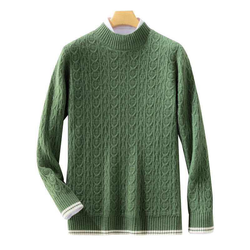 Damen Feinstrickpullover mit Zopfmuster, kurzem Stehkragen und gerippten Abschlüssen Echoarchiv