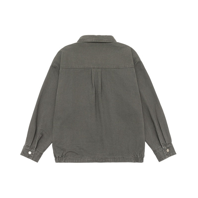 Unisex Oversize Workwear-Blousonjacke mit Druckknopf‑Front und Elastbund Echoarchiv