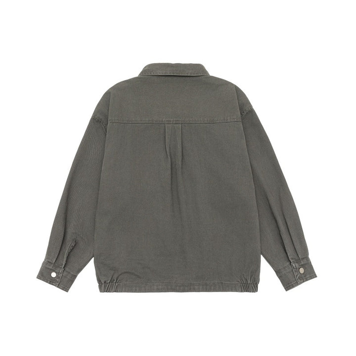 Unisex Oversize Workwear-Blousonjacke mit Druckknopf‑Front und Elastbund Echoarchiv