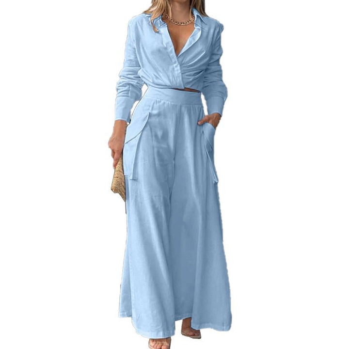 Damen Weite Palazzo-Hose mit extra weitem Bein, hoher Taille und Eingrifftaschen Echo Archiv