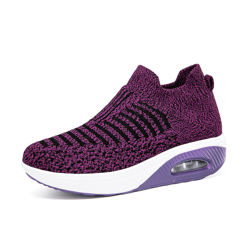 Damen nan gestrickter Schlupf-Walking-Sneaker mit anatomischer Pronationsstütze, Luftpolster-Zwischensohle und sockenähnlichem Schaft Echo Archiv