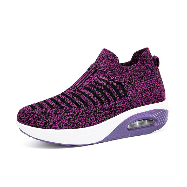 Damen nan gestrickter Schlupf-Walking-Sneaker mit anatomischer Pronationsstütze, Luftpolster-Zwischensohle und sockenähnlichem Schaft Echo Archiv