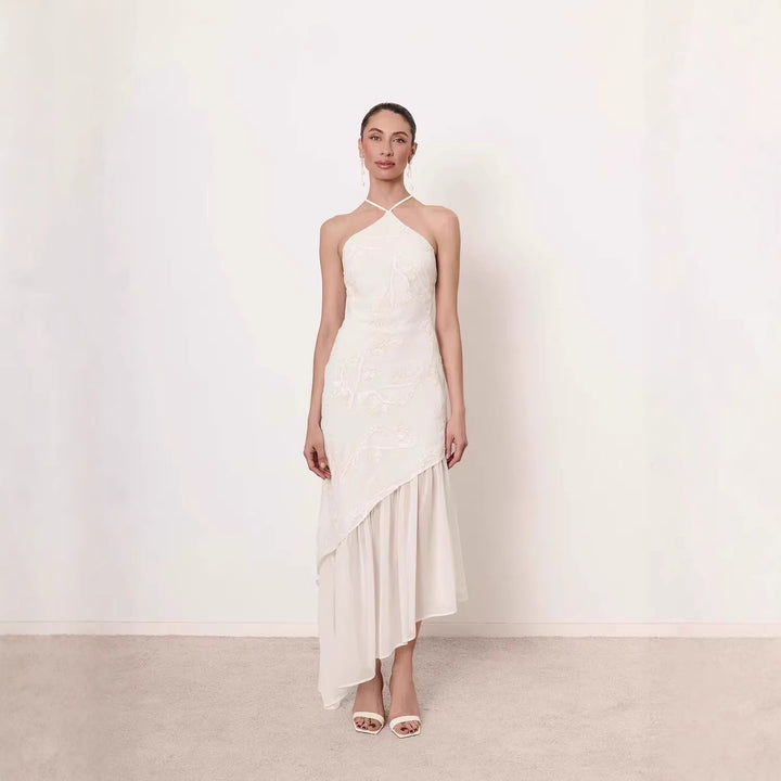 Damen Asymmetrisches Hochzeitskleid mit eleganter Spitze Echo Archiv