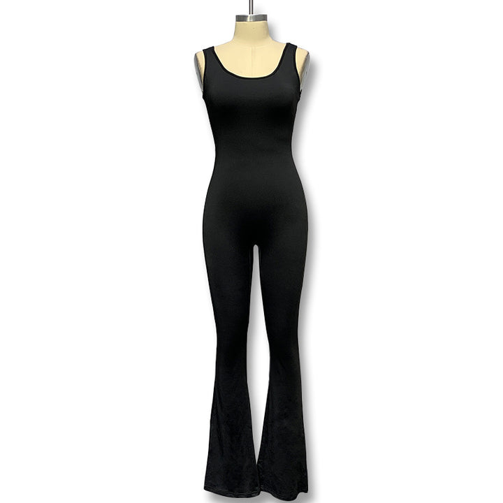 Damen Eleganter Jumpsuit mit figurbetonendem Schnitt und flared Beinen Echo Archiv