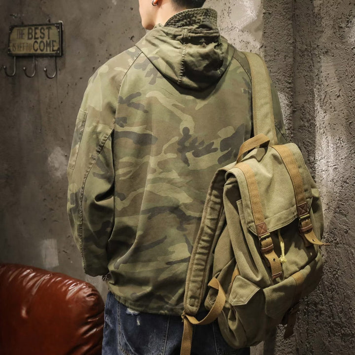 Herren Kapuzen-Anorak mit Halbzip, Kängurutasche und Tunnelzugsaum Echoarchiv