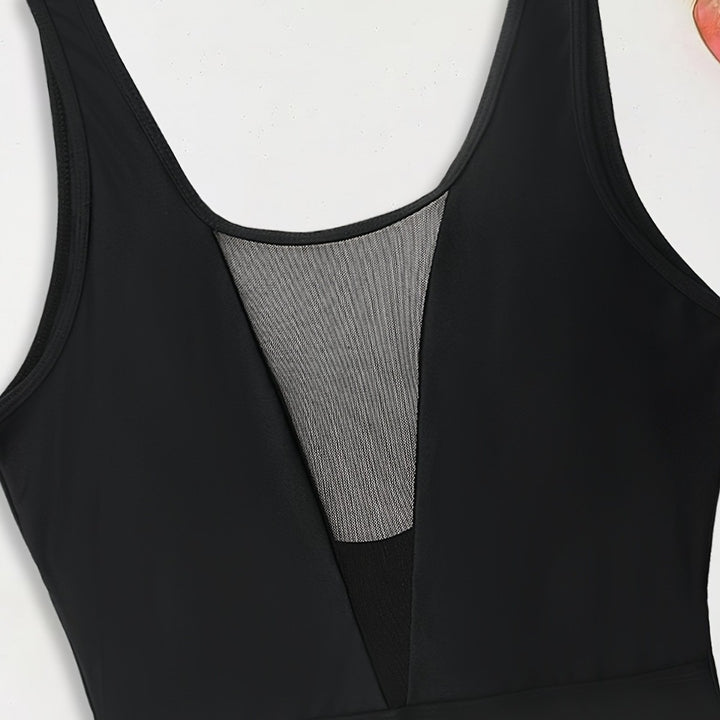 Damen Hochgeschlossener Monokini mit transparenten Mesh-Details Echo Archiv