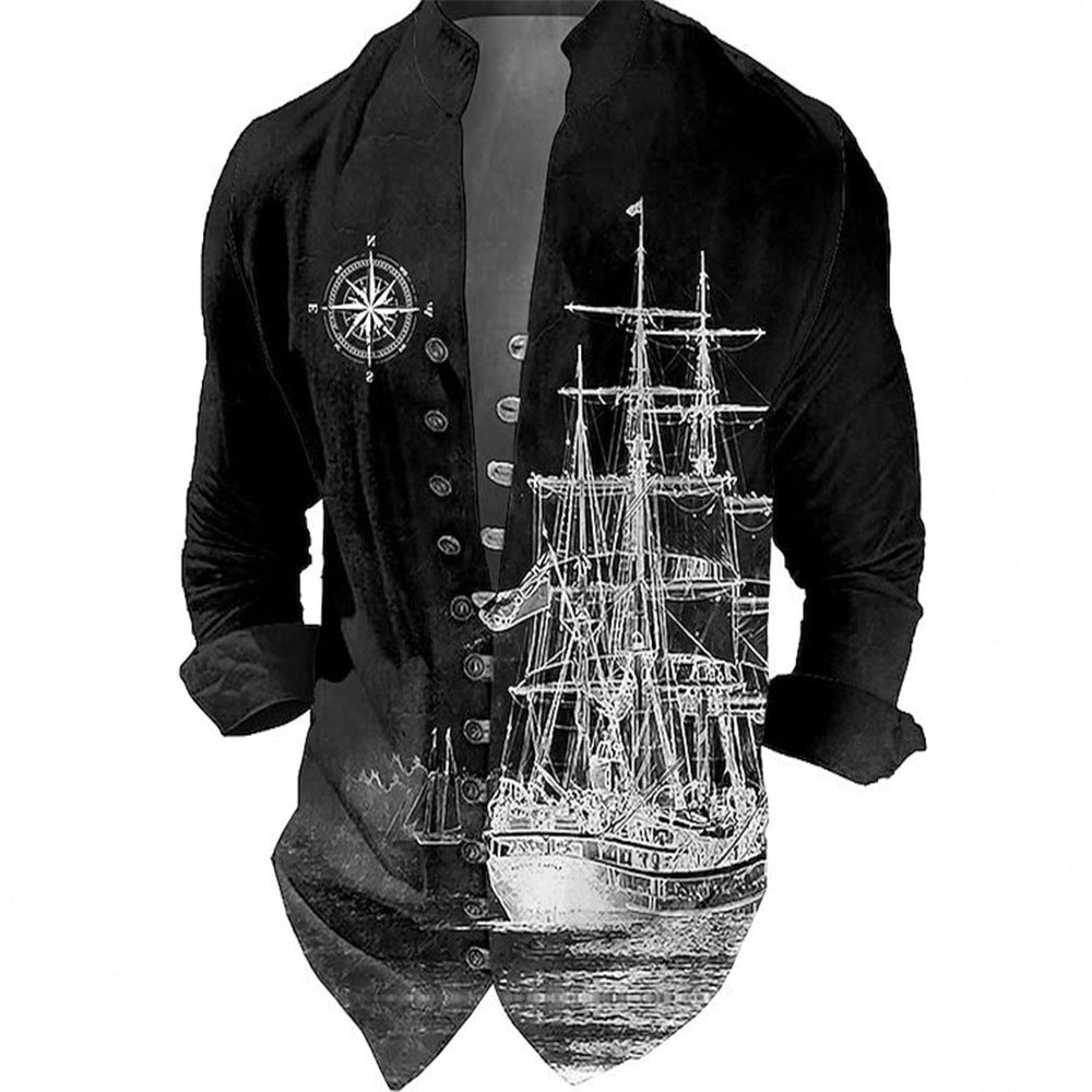 Herren Weste mit nostalgischem maritimem Schiffsdesign Echoarchiv