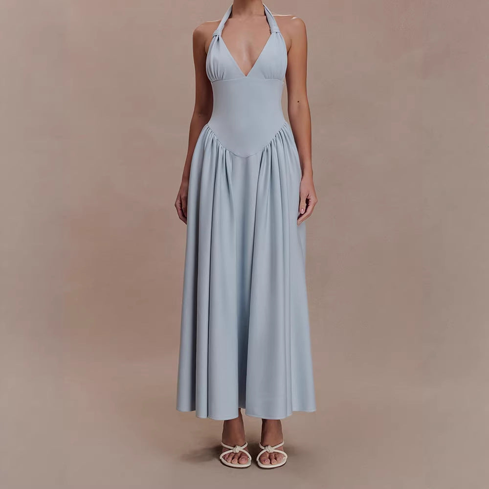 Damen Halter-Ausschnitt Maxikleid mit figurbetonter Silhouette Echo Archiv