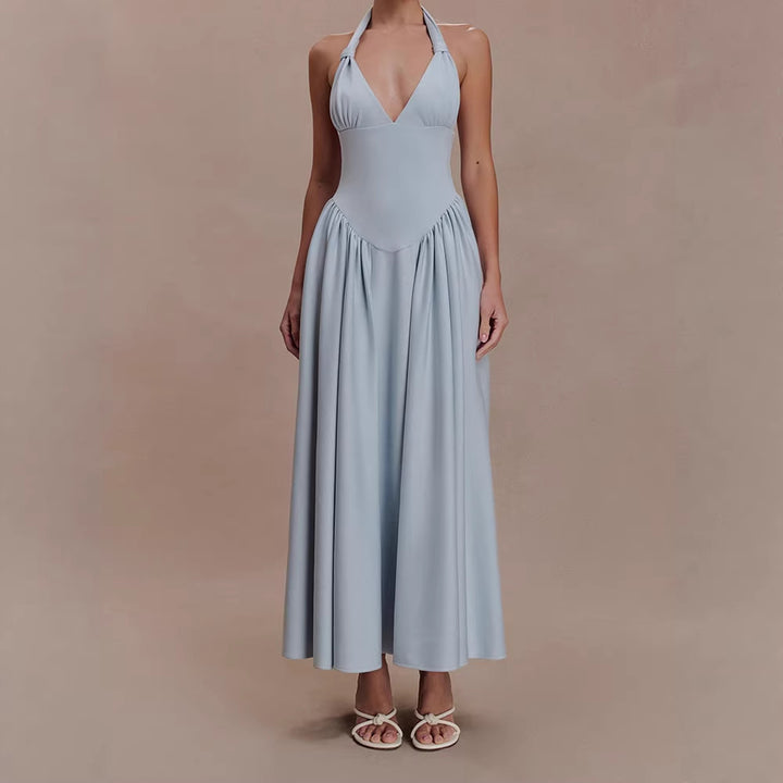 Damen Halter-Ausschnitt Maxikleid mit figurbetonter Silhouette Echo Archiv